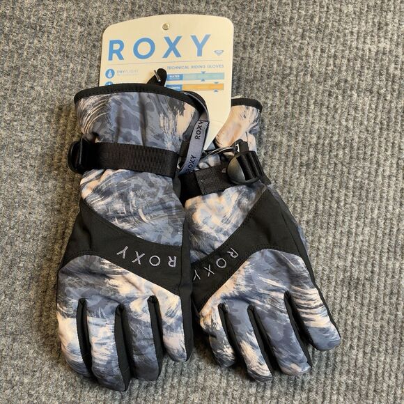 ROXY Jetty Gloves Women Medium Hydro-Tex Waterproof Ski Snowboard Darknight NEW - Picture 2 of 6
